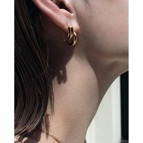 norme fine hoop pierce / SV925＋Gold Plated