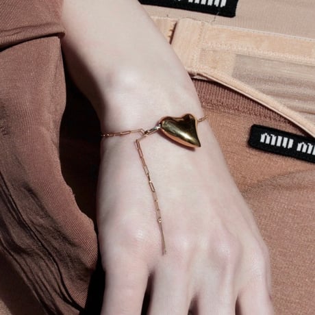 Heart bracelet / Gold【Silver 925 product】