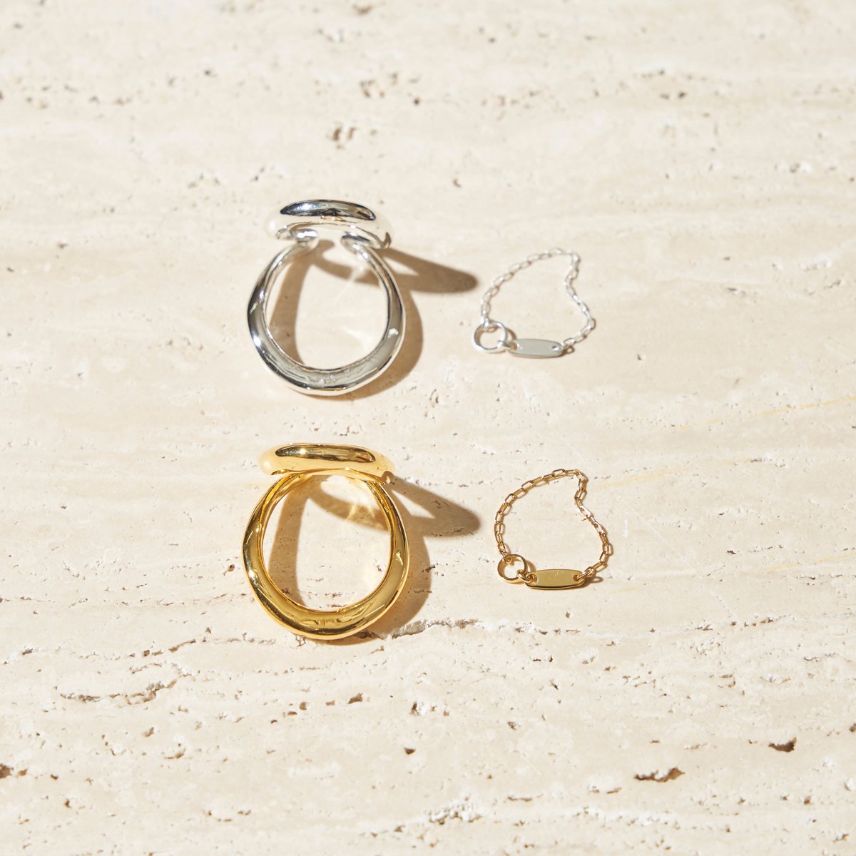 Curve chain earcuff ring (one color) | Soierie Curve chain earcuff ring (one color) | Soierie