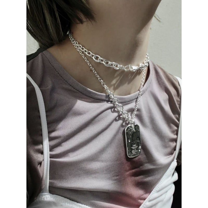 Soierie Mud wall id necklace