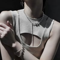 Ball chain hook necklace [Unisex line]