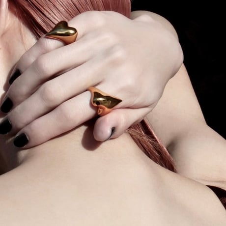 Heart ring / Gold 【Silver 925 product】