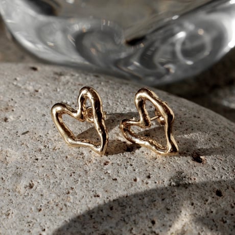 norme open heart pierce / SV925＋Gold Plated