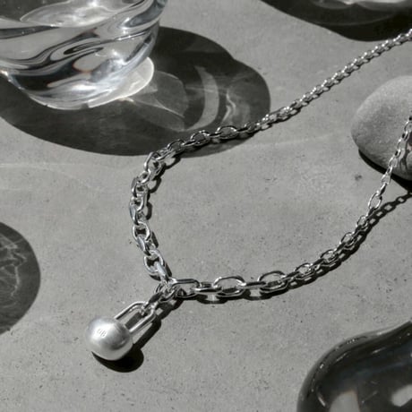 Key motif padlock necklace