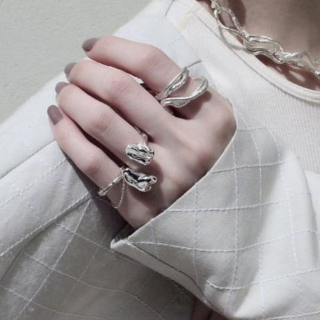 Aging chain cuff ring (1P)