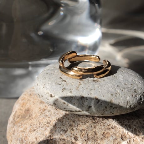 norme lattice cuff ring / SV925＋Gold Plated
