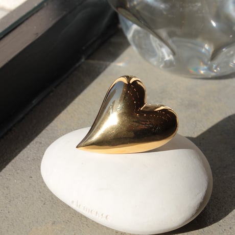 Heart brooch / Gold【Silver 925 product】