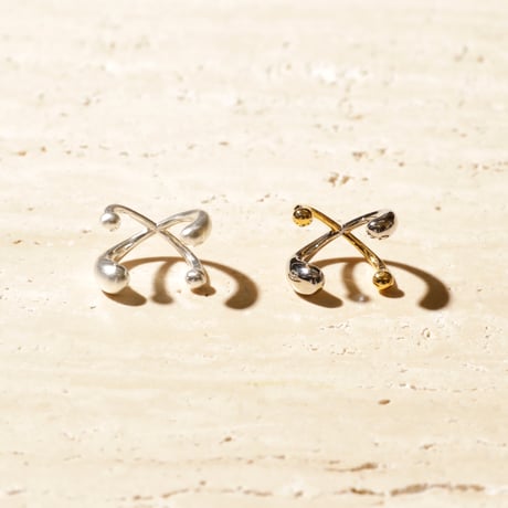Barbell pinky ring (ｍix color / matte silver color)