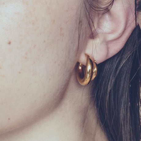 norme fine hoop pierce / SV925＋Gold Plated