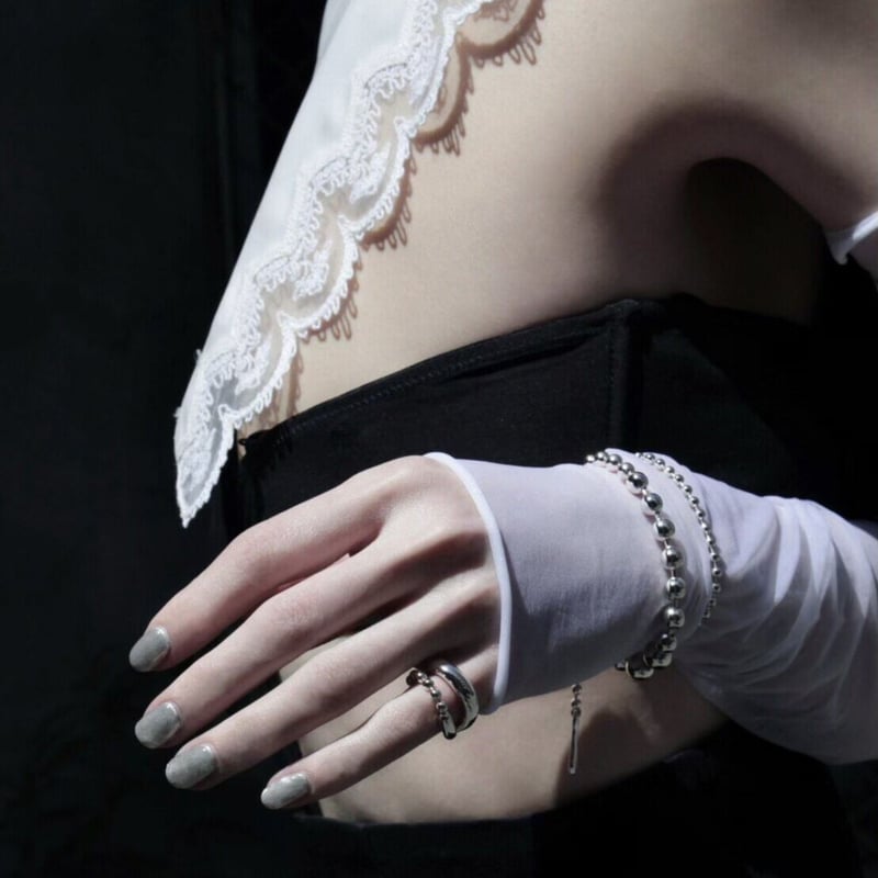 Ball chain earcuff pinky ring [Unisex line] | S