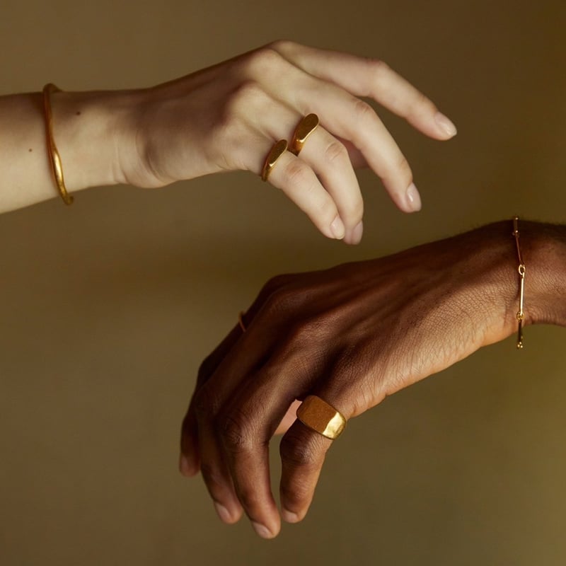 norme bamboo chain bracelet (bold) / SV925＋Gold