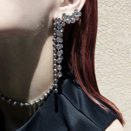 Stone drop ear clip (1P)