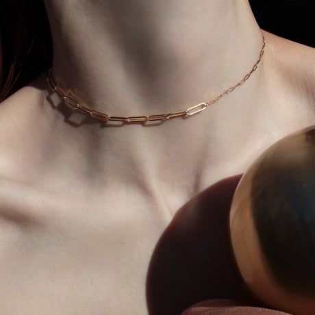 norme dew long frame necklace / Gold