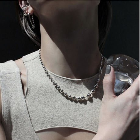 Ball chain hoop pierce [Unisex line]