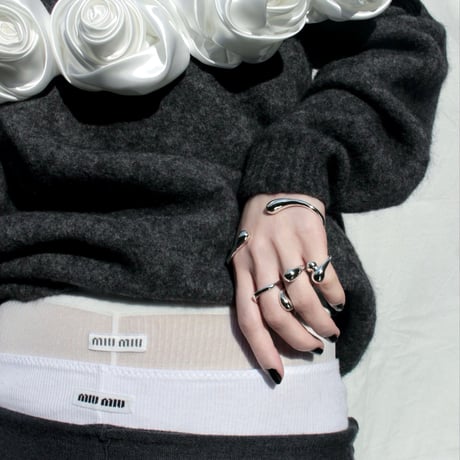 Metal art pinky cuff ring (one color)
