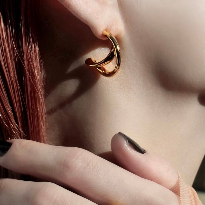 Curve hoop pierce (2P)(one color) | Soierie Onl