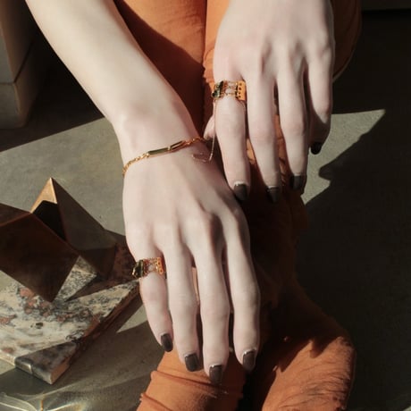 norme playing chain pinky ring / SV925＋Gold Plated