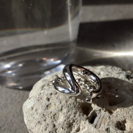 Ball chain earcuff pinky ring [Unisex line]
