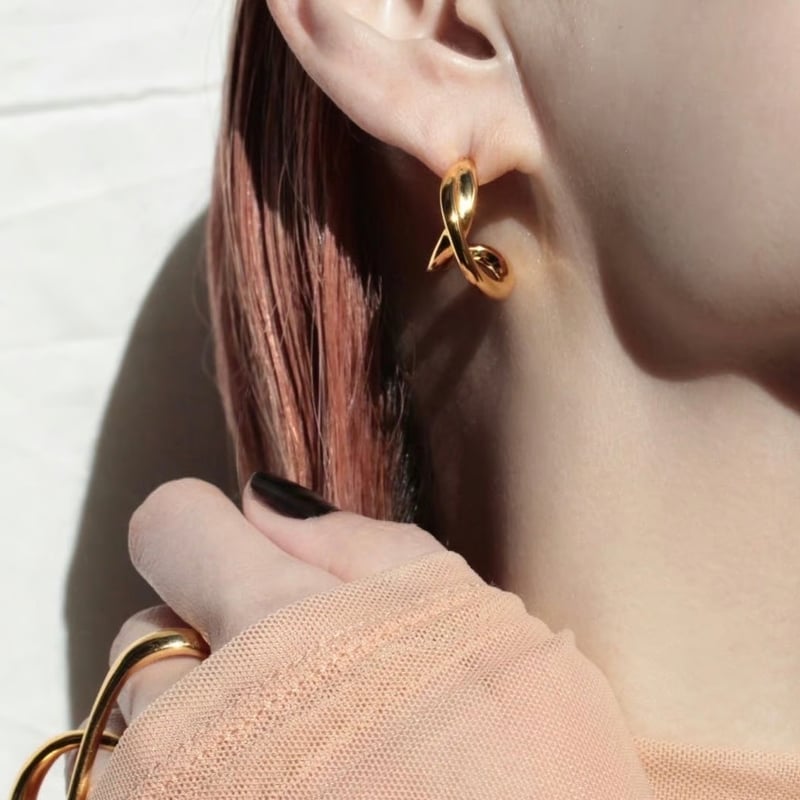 Curve hoop pierce (2P)(one color) | Soierie Onl