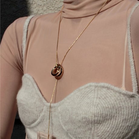 Metal art short necklace