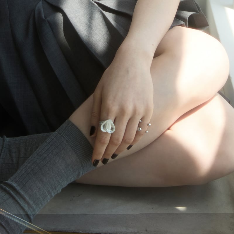 Heart barbell locket ring | Soierie Online Store