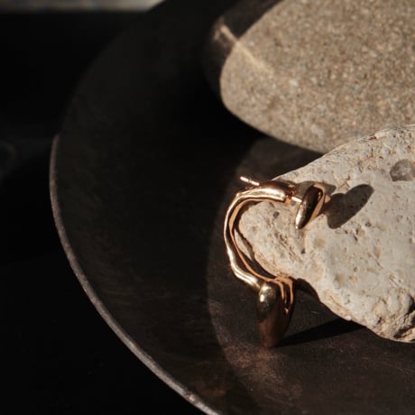 Heart connect pierce(1P) / Gold【Silver 925 product】