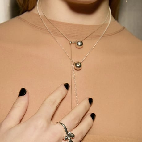 norme metal pearl necklace / SV925