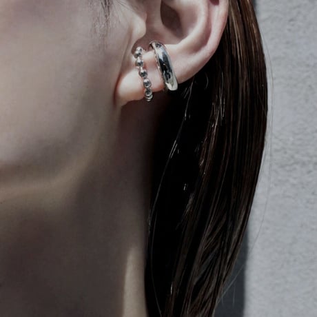 Ball chain earcuff pinky ring [Unisex line]