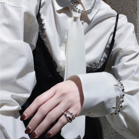Ball chain earcuff pinky ring [Unisex line]