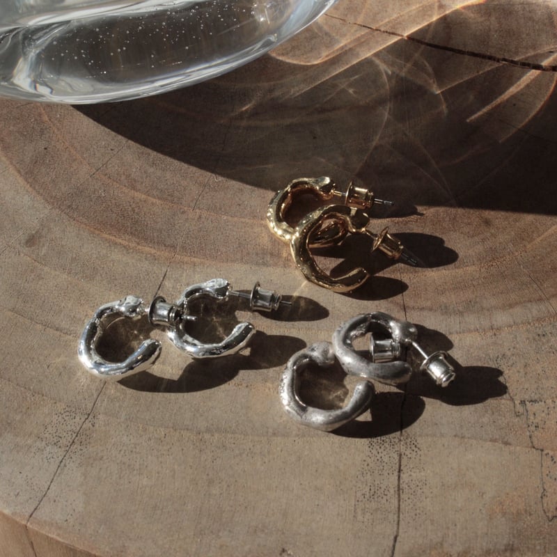 Mud wall hoop pierce [Unisex line] | Soierie On