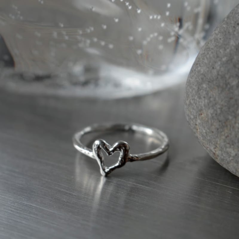 norme open heart mini ring/Silver | Soierie Onl