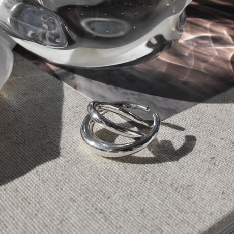 norme clear circle earcuff ring / SV925