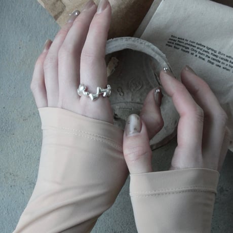 Heart loop ring / Matt silver【Silver 925 product】