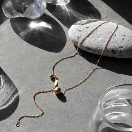 norme metal pearl necklace / SV925＋Gold Plated