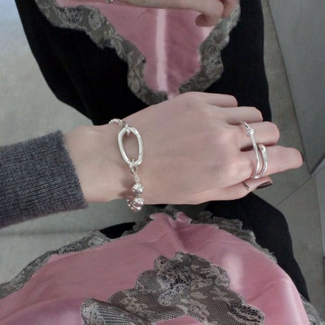 Ball chain carabiner bracelet/Men's size