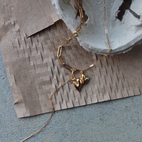Heart motif double lariat / Gold【Silver 925 product】