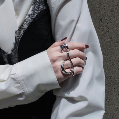 Flower cell square ring (gloss)