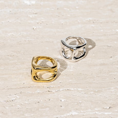 Flower cell square ring (gloss)