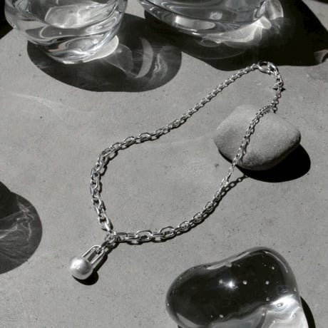 Key motif padlock necklace