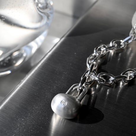 Key motif padlock necklace