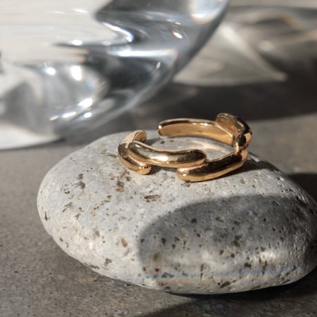 norme lattice cuff ring / SV925＋Gold Plated
