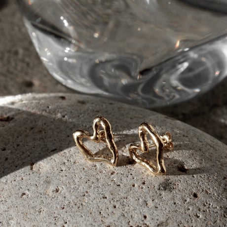 norme open heart pierce / SV925＋Gold Plated