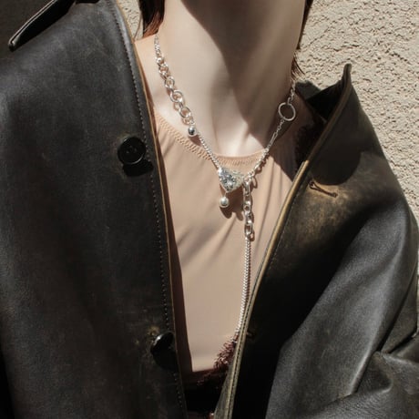 Heart barbell necklace