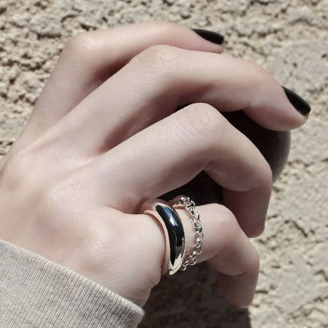 Poire chain earcuff pinky ring