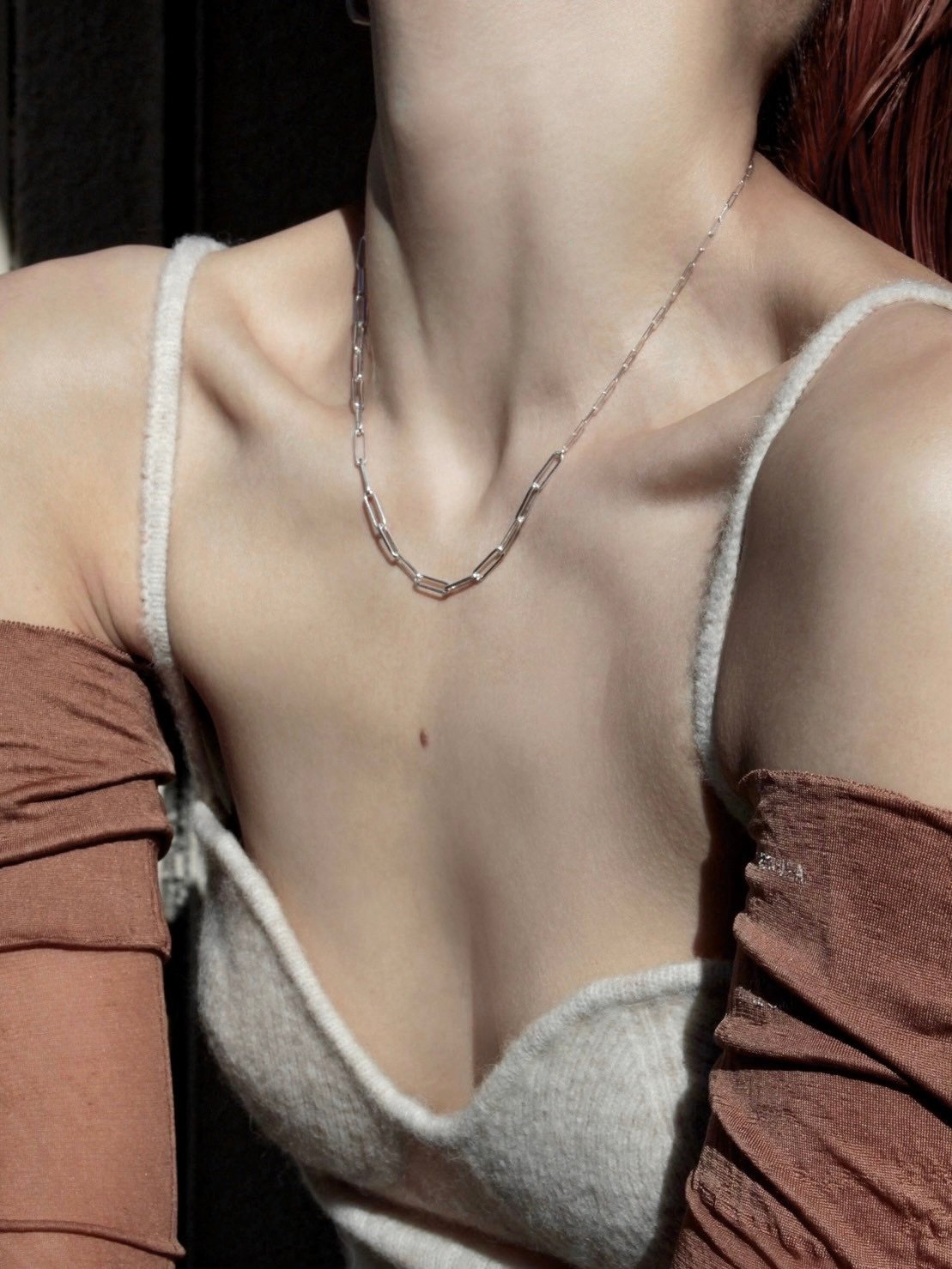 norme dew long frame necklace / Silver | Soieri norme dew long frame necklace / Silver | Soieri
