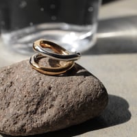 Metal art pinky ring (mix color)