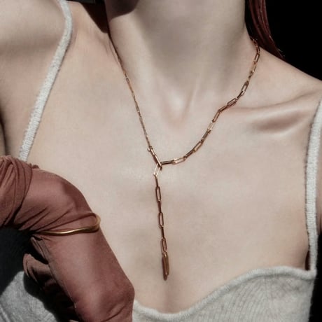 norme dew long frame necklace / SV925＋Gold Plated