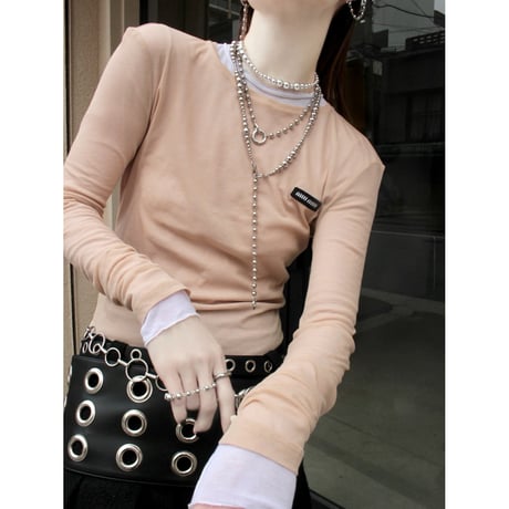 Metal ball carabiner necklace / Long