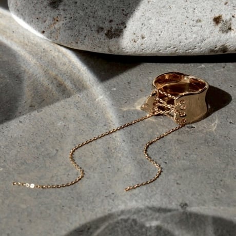 norme playing chain pinky ring / SV925＋Gold Plated