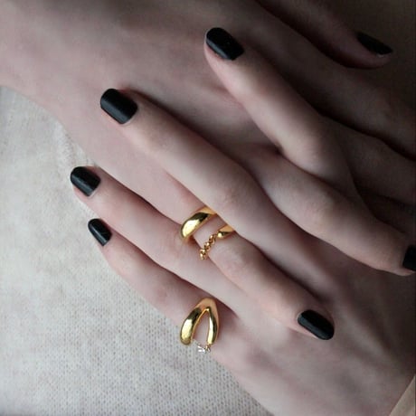 Poire chain earcuff pinky ring
